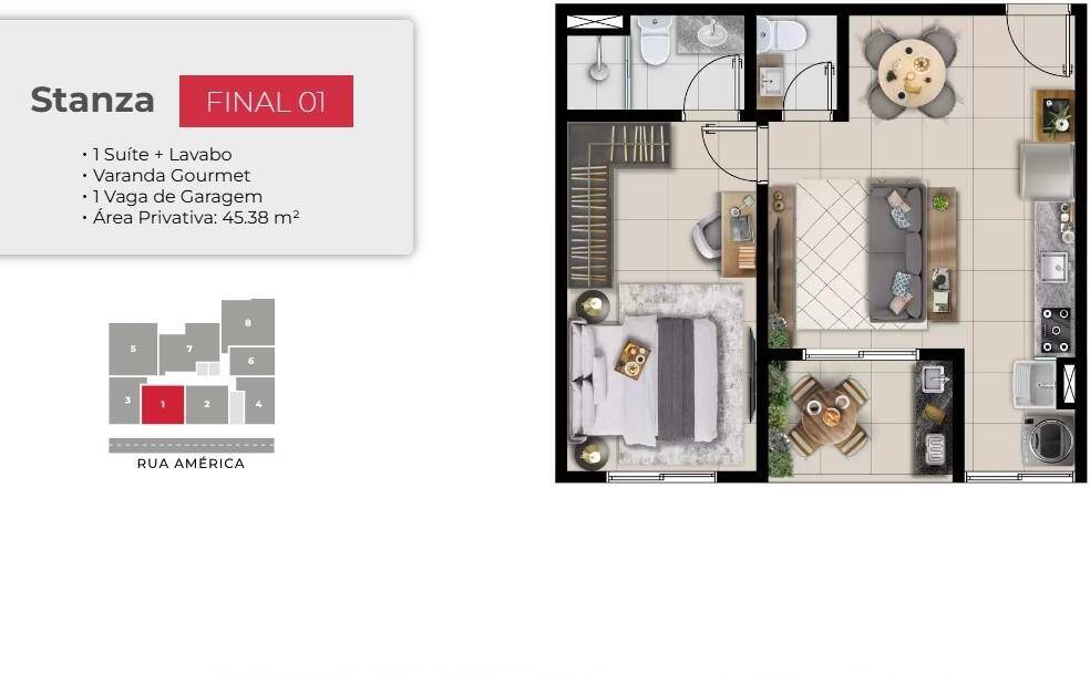 Apartamento, 1 quarto, 35 m² - Foto 9