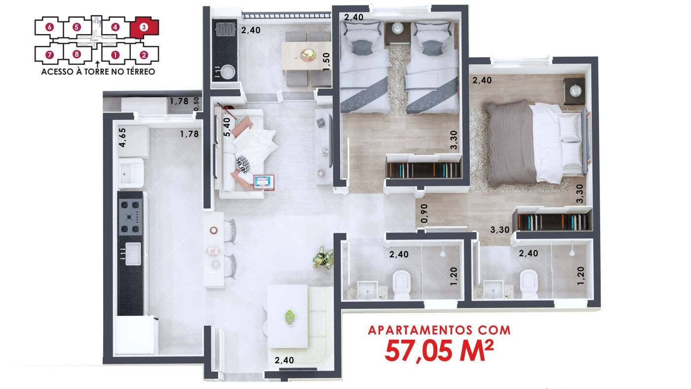 Apartamento, 2 quartos, 57 m² - Foto 21