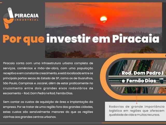#AR0012 - Área Industrial para Venda em Piracaia - SP